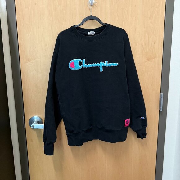 Champion Other - Champion Reverse Weave Black Crewneck Sweatshirt Mens XL